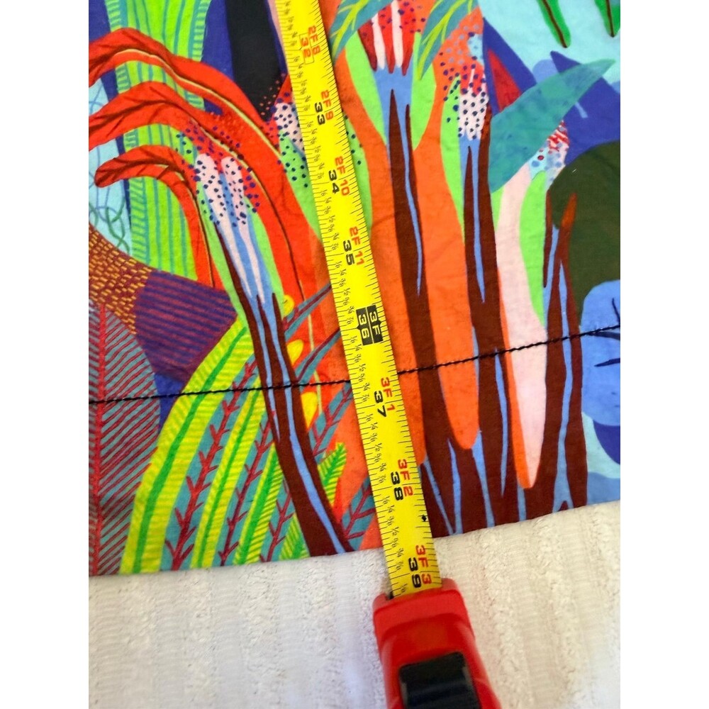 Anthropologie Orange Sigal Bird Palm Sundress Crossback Pockets Size XL Tropical - Picture 10 of 14